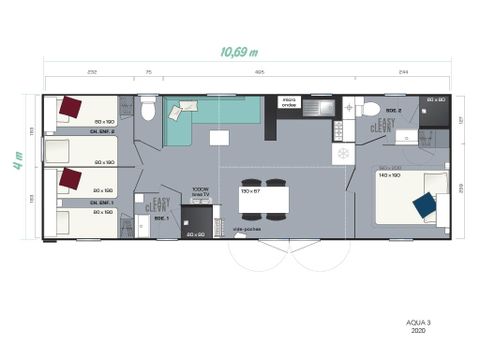 MOBILE HOME 6 people - Aqua (max 4 adults)